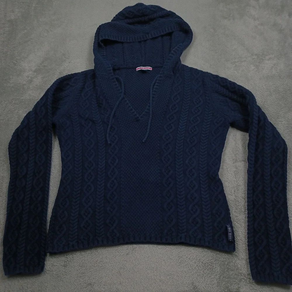 Vintage Polo Ralph Lauren Sweater Womens Large Blue Hoodie Y2K Knit